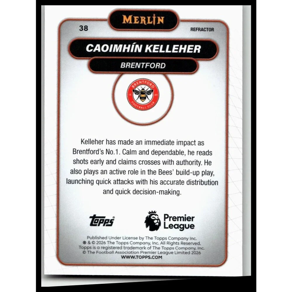 2026 Merlin Premier League #38 Caoimhín Kelleher Refractor